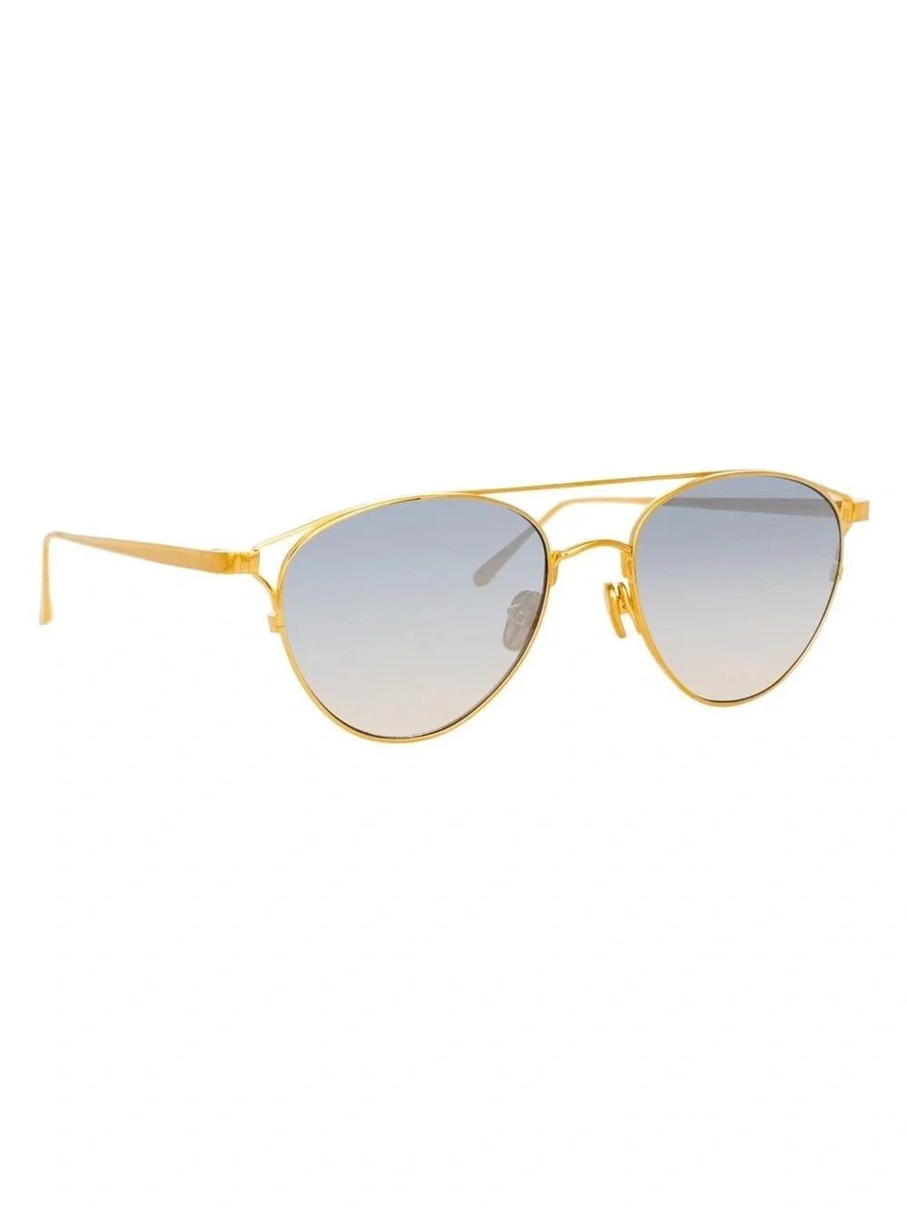 Linda Farrow Omar Gold Aviator Sunglasses LFL804 C7 Titanium NWT Full Set